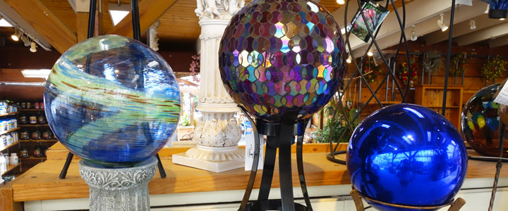 gazing balls outdoor decor